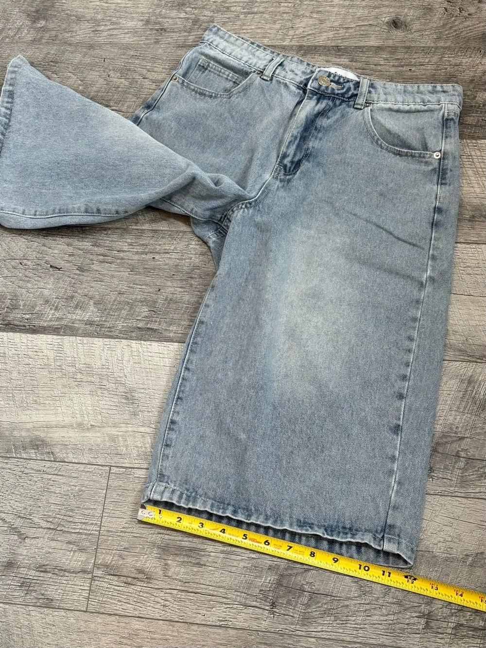 Refuge High Waisted Wide Leg Denim Jorts Faded Black Skater Baggy Shorts S/P Y2K